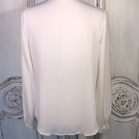 Apt.9 Pleated Front Long Sleeve Sheer Blouse - Picture 5 of 8